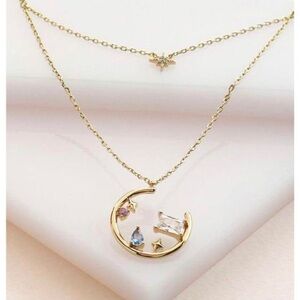 Wanderlust + Co 14k Plated Gold Skylar Gold Layered Necklace